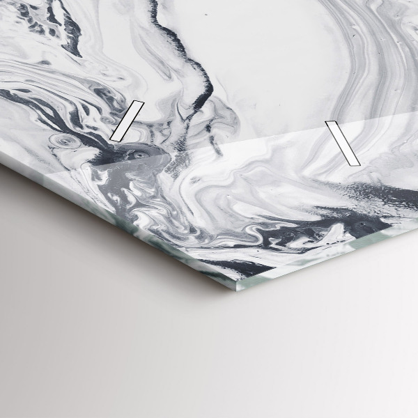 Horloge rectangulaire horizontale 'Marbre à l''encre abstrait'