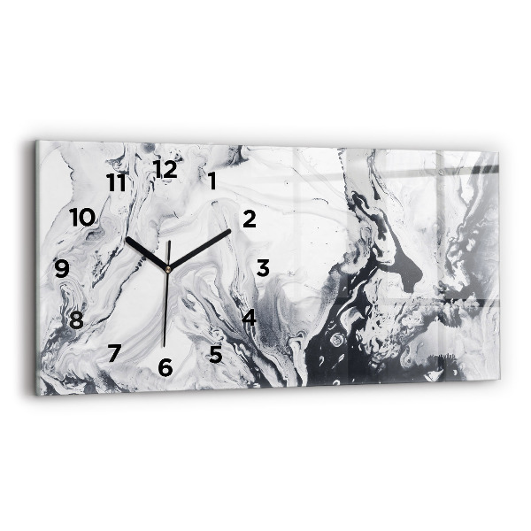 Horloge rectangulaire horizontale 'Marbre à l''encre abstrait'