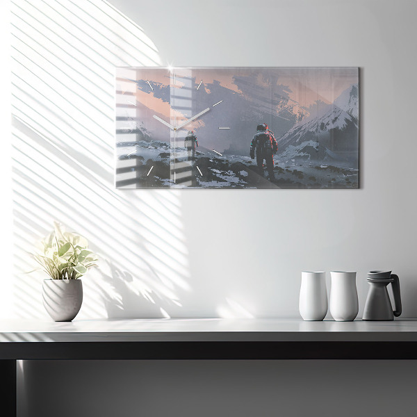 Horloge rectangulaire horizontale Astronautes de la Voie lactée