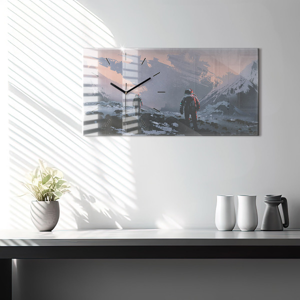 Horloge rectangulaire horizontale Astronautes de la Voie lactée