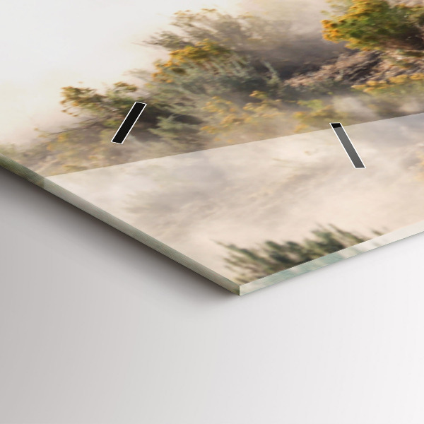 Horloge rectangulaire horizontale Un troupeau de chevaux au galop