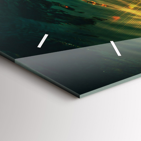 Horloge rectangulaire horizontale Perspective du coucher de soleil sur les vagues