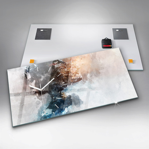 Horloge rectangulaire horizontale 'Le passé à l''arrière de la tête'