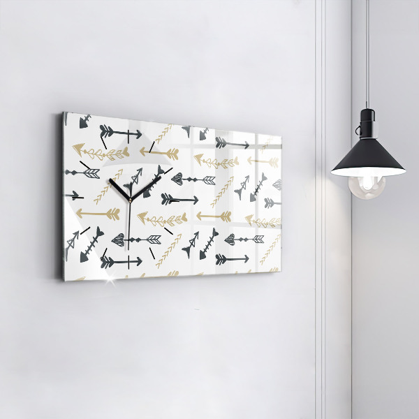 Horloge rectangulaire horizontale Motif hipster géométrique