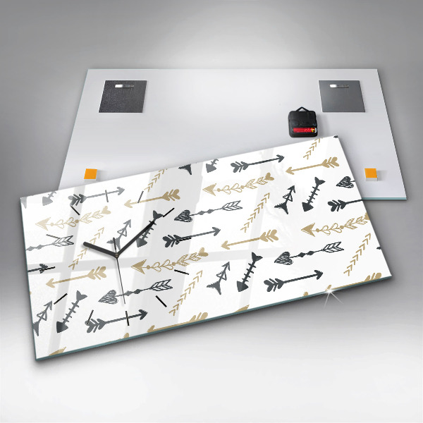 Horloge rectangulaire horizontale Motif hipster géométrique