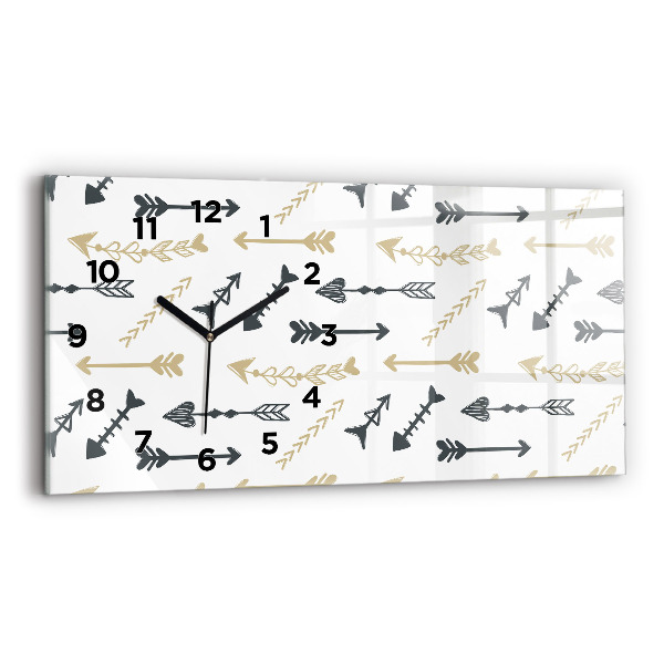 Horloge rectangulaire horizontale Motif hipster géométrique