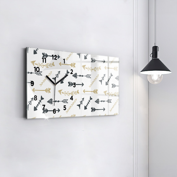 Horloge rectangulaire horizontale Motif hipster géométrique