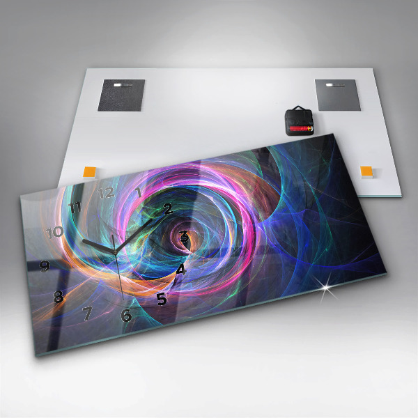 Horloge rectangulaire horizontale Fractale colorée