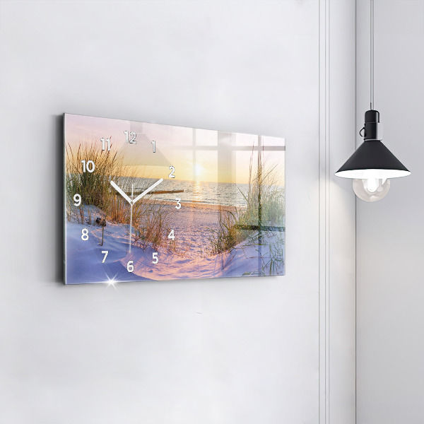 Horloge rectangulaire horizontale Mer ensoleillée polonaise