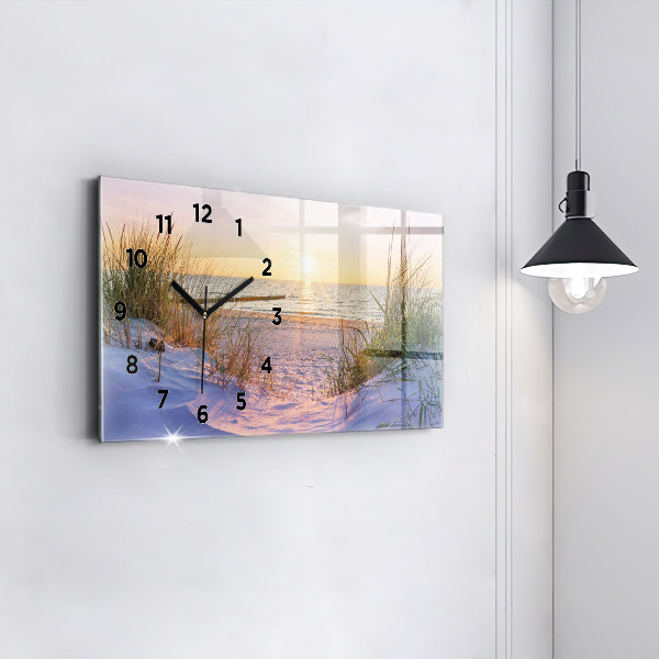 Horloge rectangulaire horizontale Mer ensoleillée polonaise