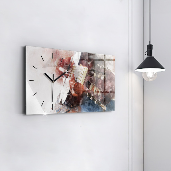 Horloge rectangulaire horizontale Visualisation de guitare