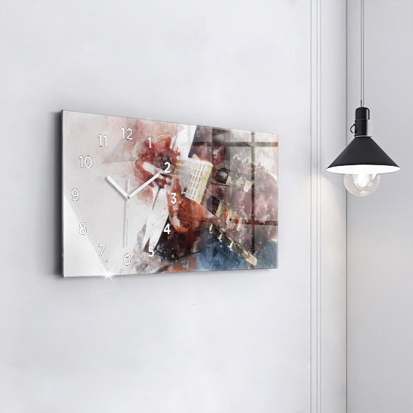 Horloge rectangulaire horizontale Visualisation de guitare
