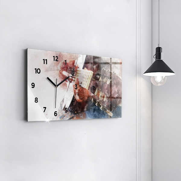 Horloge rectangulaire horizontale Visualisation de guitare