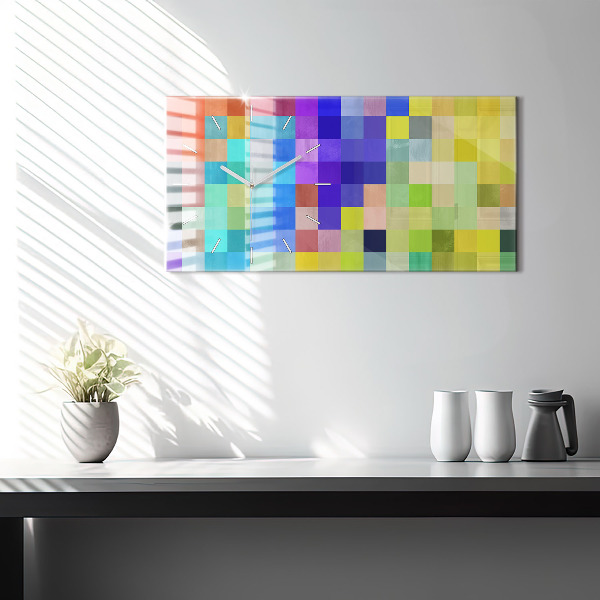 Horloge rectangulaire horizontale Composition des carrés