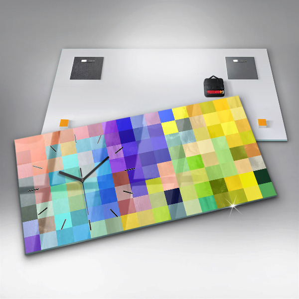 Horloge rectangulaire horizontale Composition des carrés