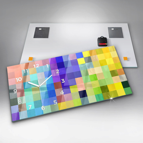 Horloge rectangulaire horizontale Composition des carrés