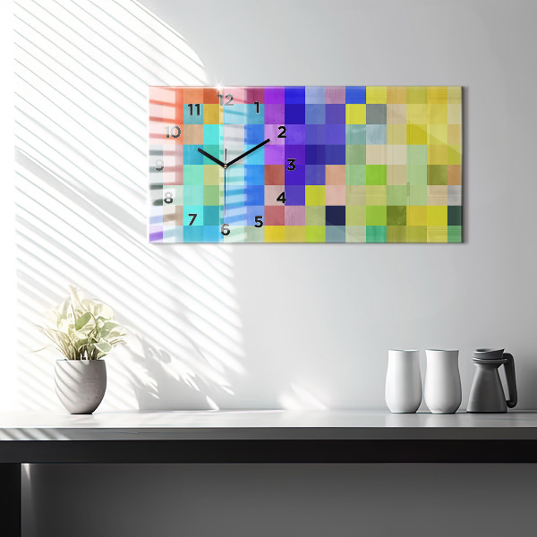 Horloge rectangulaire horizontale Composition des carrés