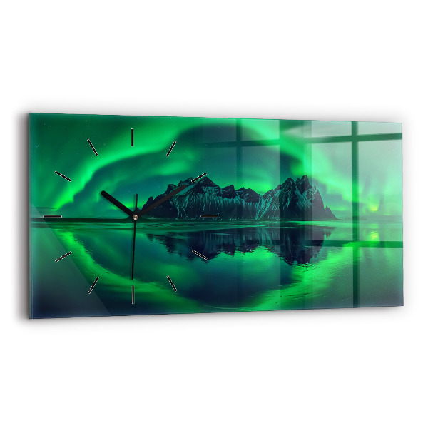 Horloge rectangulaire horizontale Aurores boréales