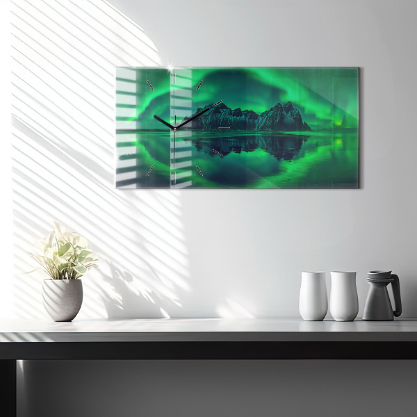 Horloge rectangulaire horizontale Aurores boréales