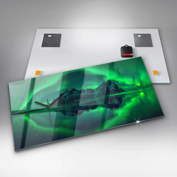 Horloge rectangulaire horizontale Aurores boréales