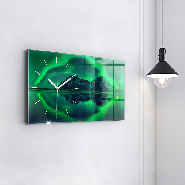 Horloge rectangulaire horizontale Aurores boréales