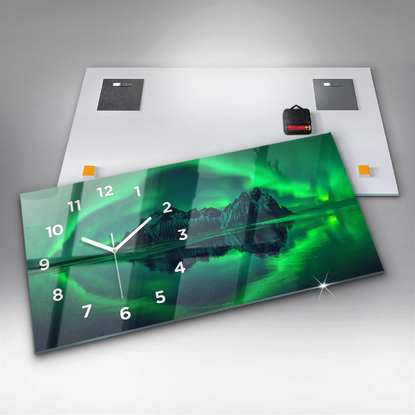 Horloge rectangulaire horizontale Aurores boréales