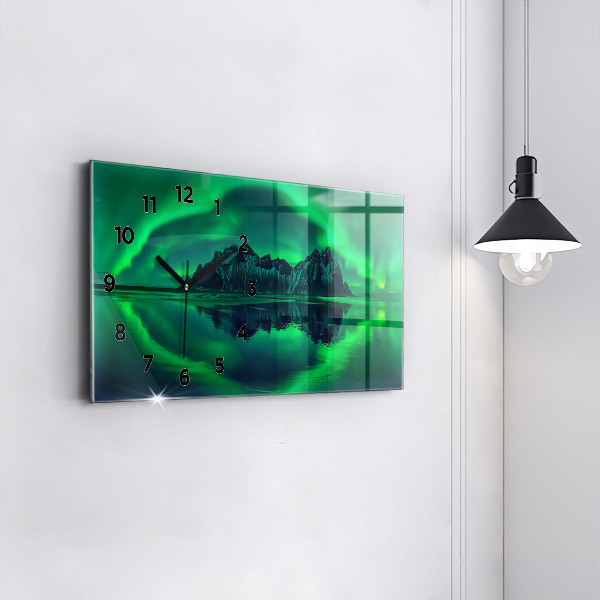 Horloge rectangulaire horizontale Aurores boréales