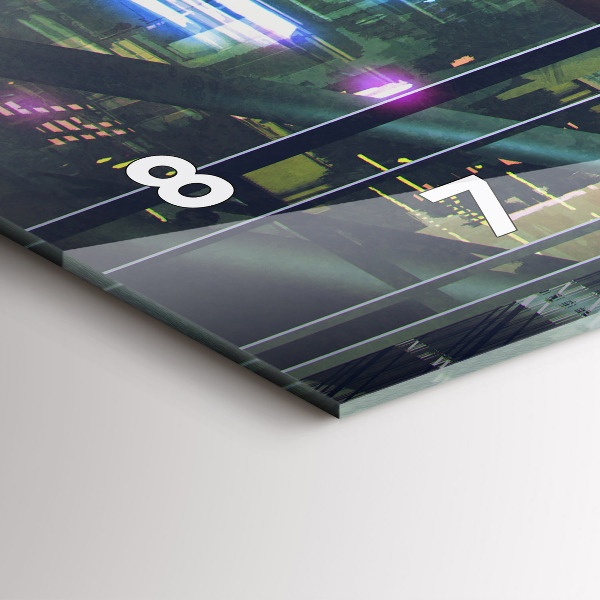 Horloge rectangulaire horizontale Cyberpunk