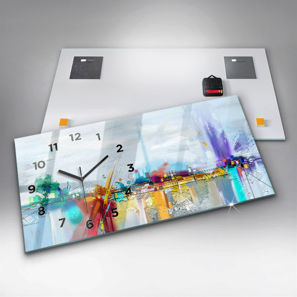 Horloge rectangulaire horizontale 'Paysage abstrait à l''huile'