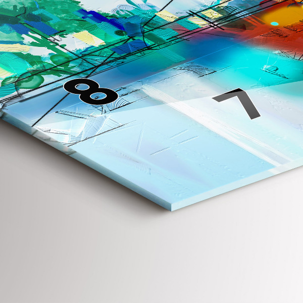 Horloge rectangulaire horizontale 'Paysage abstrait à l''huile'