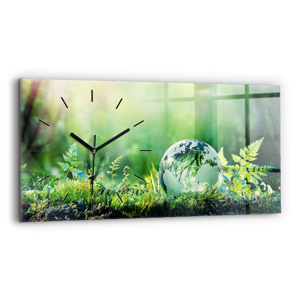 Horloge rectangulaire horizontale Globe