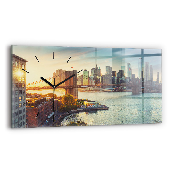 Horloge rectangulaire horizontale New York Manhattan