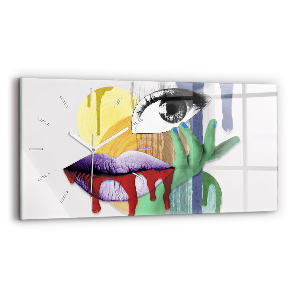Horloge rectangulaire horizontale Collage surréaliste