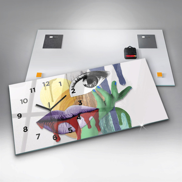 Horloge rectangulaire horizontale Collage surréaliste