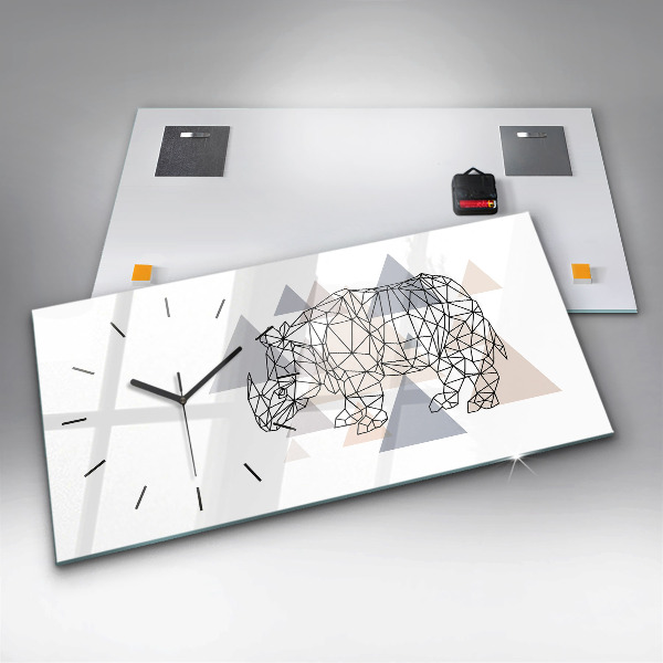 Horloge rectangulaire horizontale Motif géométrique
