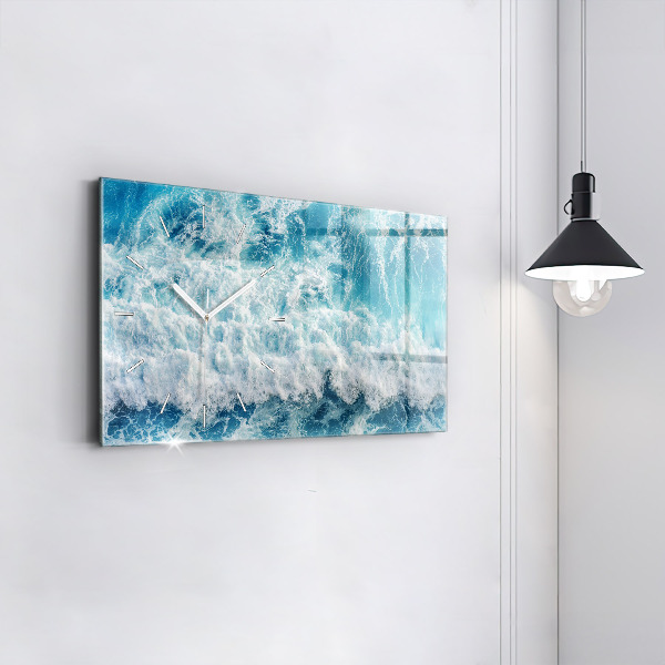 Horloge rectangulaire horizontale 'Vagues de l''océan'