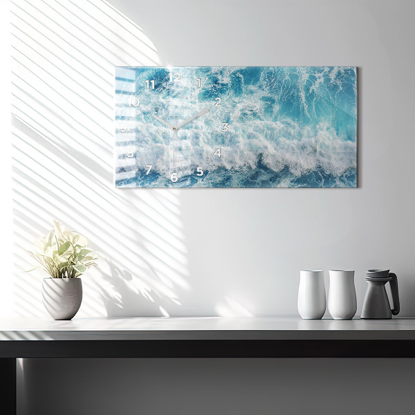 Horloge rectangulaire horizontale 'Vagues de l''océan'