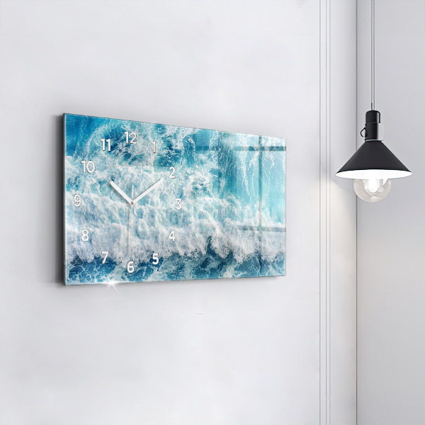 Horloge rectangulaire horizontale 'Vagues de l''océan'