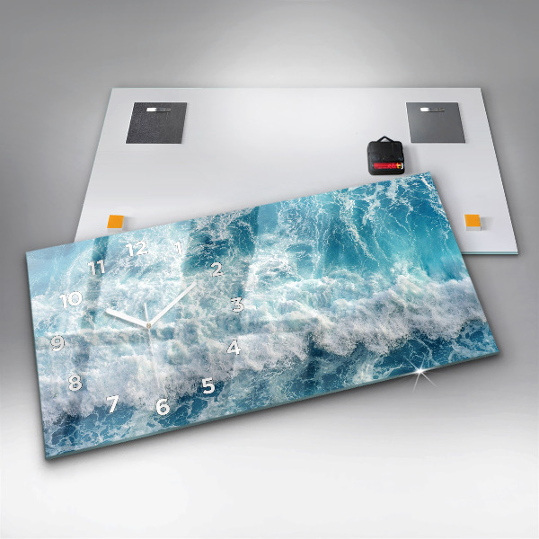 Horloge rectangulaire horizontale 'Vagues de l''océan'