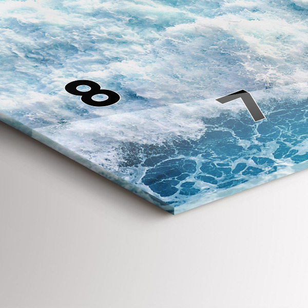 Horloge rectangulaire horizontale 'Vagues de l''océan'