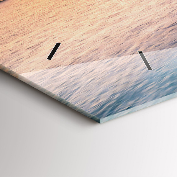 Horloge rectangulaire horizontale Coucher de soleil aux Maldives