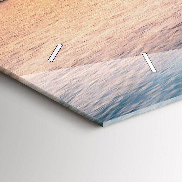 Horloge rectangulaire horizontale Coucher de soleil aux Maldives