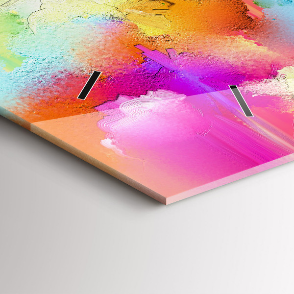 Horloge rectangulaire horizontale Fleurs abstraites