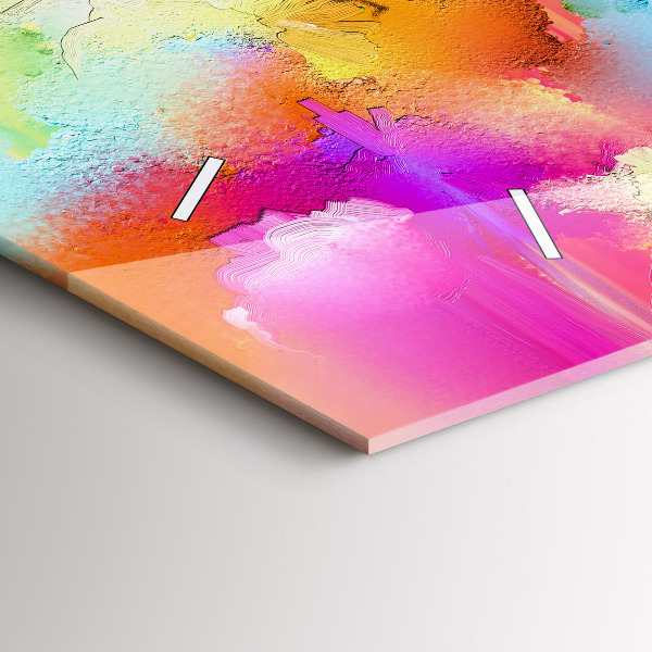 Horloge rectangulaire horizontale Fleurs abstraites