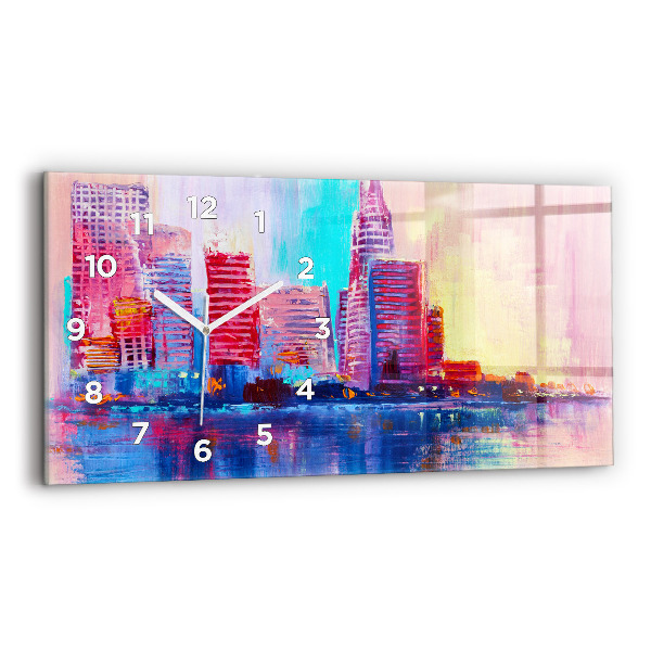 Horloge rectangulaire horizontale Abstraction de gratte-ciel