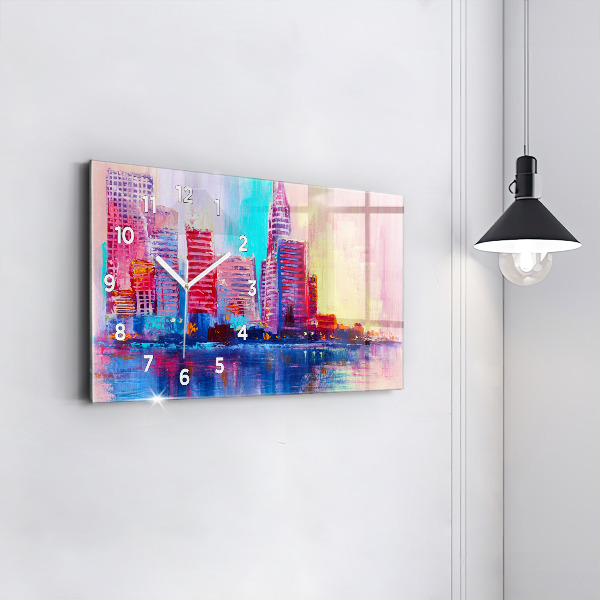 Horloge rectangulaire horizontale Abstraction de gratte-ciel