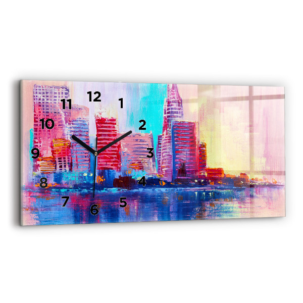 Horloge rectangulaire horizontale Abstraction de gratte-ciel