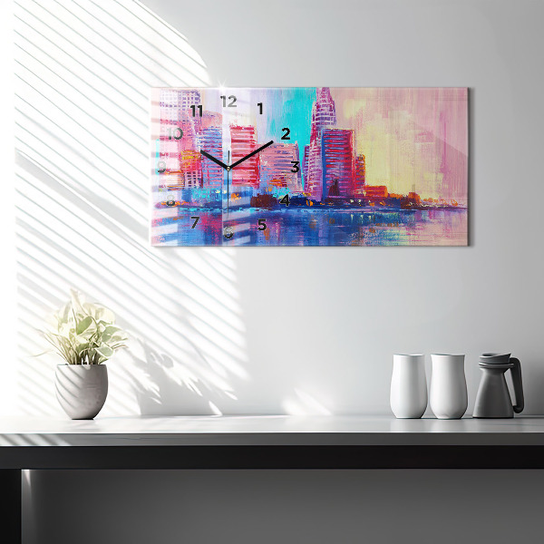 Horloge rectangulaire horizontale Abstraction de gratte-ciel