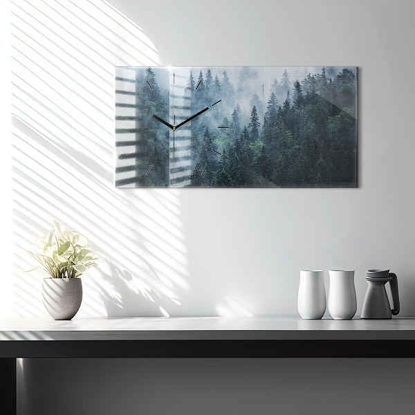 Horloge rectangulaire horizontale Paysage de montagne brumeux