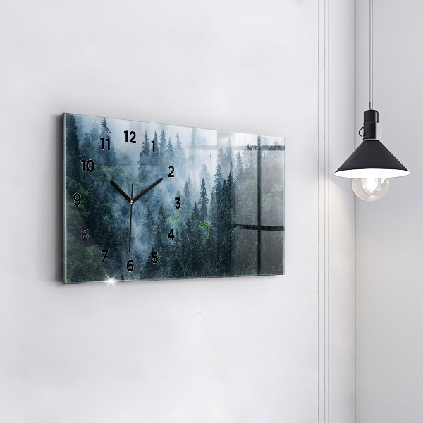 Horloge rectangulaire horizontale Paysage de montagne brumeux